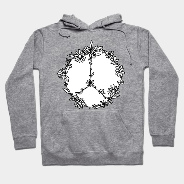 Floral Doodle Peace Sign Hoodie by aterkaderk